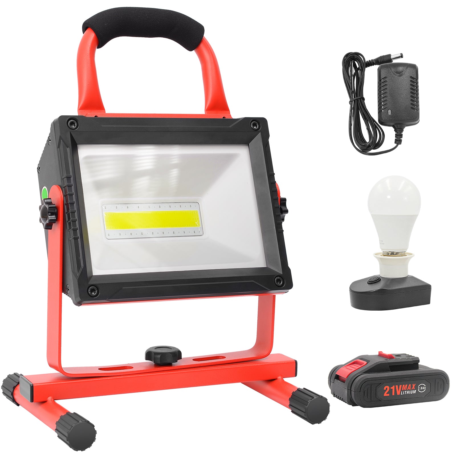 8000LM 21V Rechargeable Replacement Work Light with Battery 2.0Ah 80W