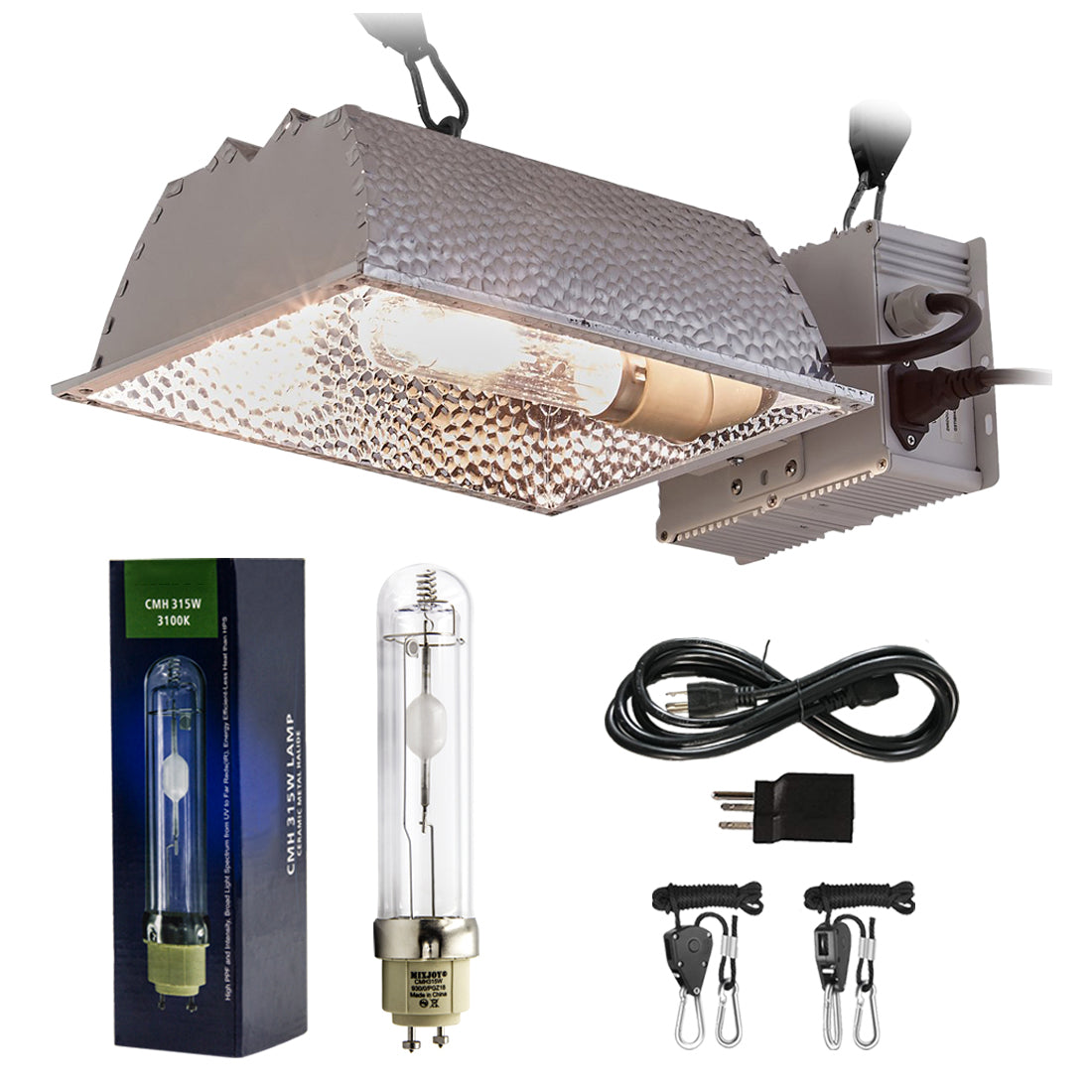 CMH Grow Light Kit, ETL Listed, High-Reflectivity Aluminum Hood, Sylstar-lighting.com